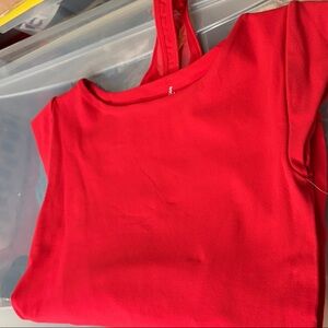 Free People Red Thong Bodysuit